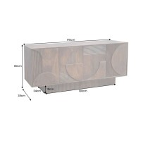 Buffet ORINO 170cm en bois de manguier marron foncé dimensions