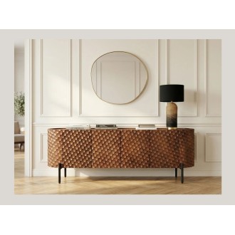 Buffet - meuble TV NOARA 160cm en bois de manguier mis en situation