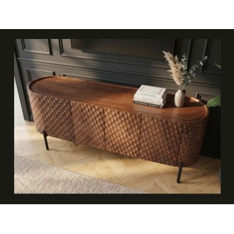 Buffet - meuble TV NOARA 160cm en bois de manguier vu de haut