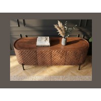 Buffet - meuble TV NOARA 160cm en bois de manguier vu de haut et de face