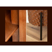 Buffet NOARA 178 cm en bois de manguier marron – 4 portes aux façades sculptées en alvéoles