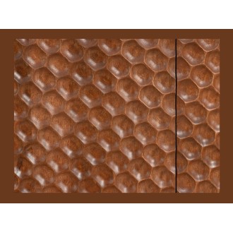 Buffet NOARA 178 cm en bois de manguier marron – 4 portes aux façades sculptées en alvéoles