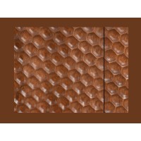 Buffet NOARA 178 cm en bois de manguier marron – 4 portes aux façades sculptées en alvéoles