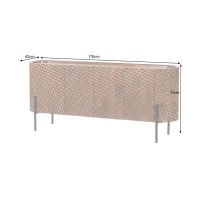 Buffet NOARA 178 cm en bois de manguier marron – 4 portes aux façades sculptées en alvéoles