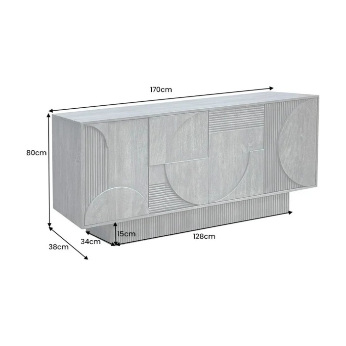 Buffet ORINO 170cm en bois de manguier dimensions