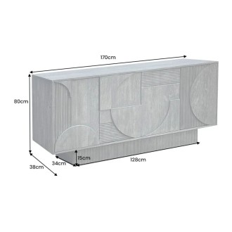 Buffet ORINO 170cm en bois de manguier dimensions
