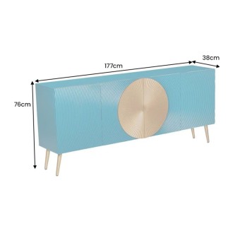 Buffet MIDORI bleu et doré dimensions