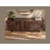 Buffet GAÏA 177cm en manguier foncé vu légèrement de haut