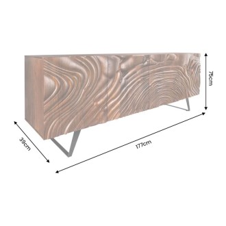 Buffet GAÏA 177cm en manguier foncé dimensions