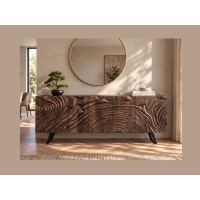 Buffet GAÏA 177cm en manguier foncé vu de face