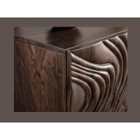 Zoom sur le côté du buffet GAÏA 177cm en manguier foncé