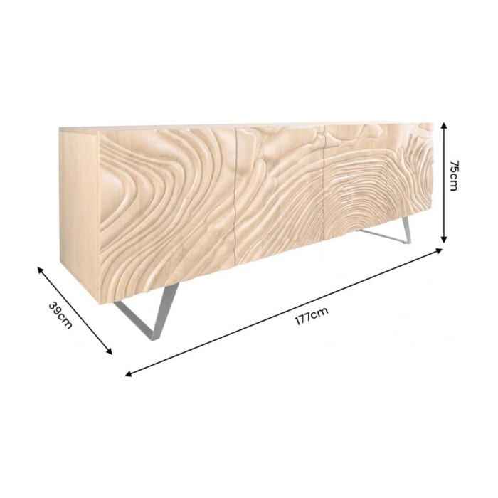 Buffet GAÏA manguier clair dimensions