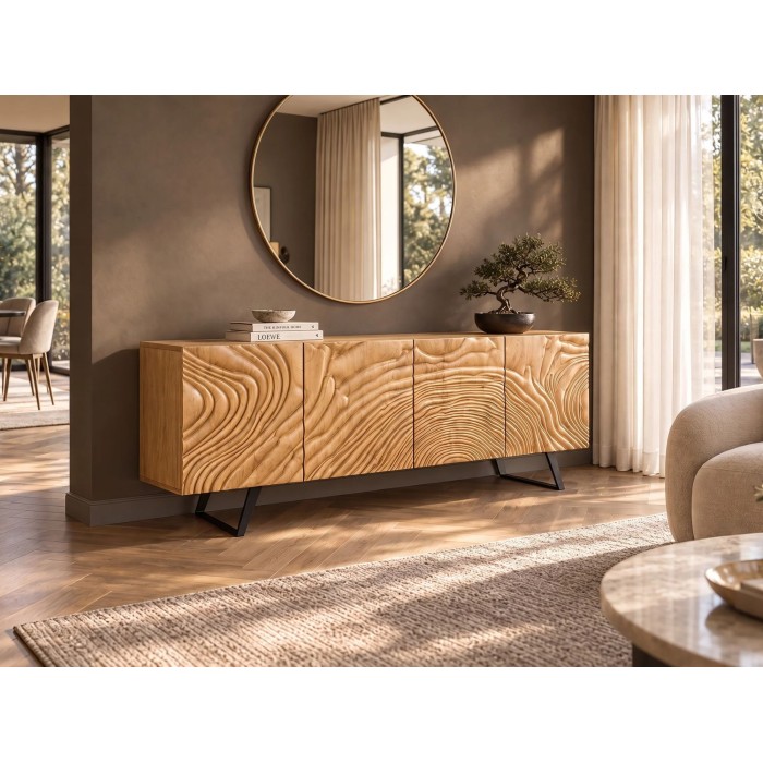 Buffet GAÏA manguier clair mis en situation