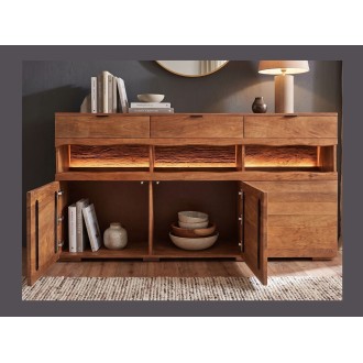 Buffet TAKARA 180cm avec placards de gauche ouvert