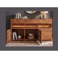 Buffet TAKARA 180cm avec placards de gauche ouvert