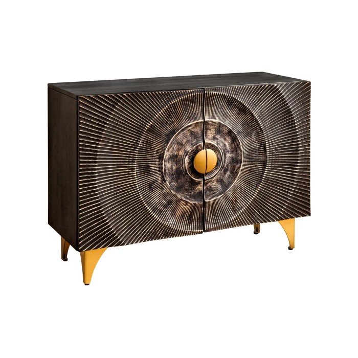 Buffet SOLARIS 100cm noir et doré