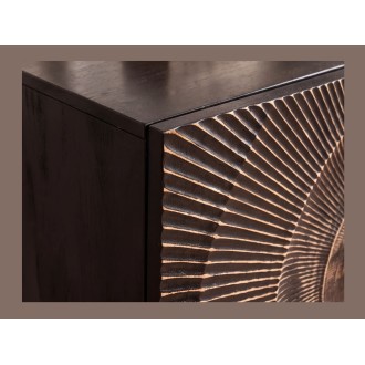 Zoom sur le coin du buffet SOLARIS 100cm noir et doré