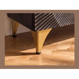 Zoom sur l'un des pieds du buffet SOLARIS 100cm noir et doré