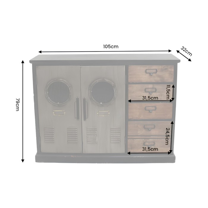 Buffet LOCKER dimensions