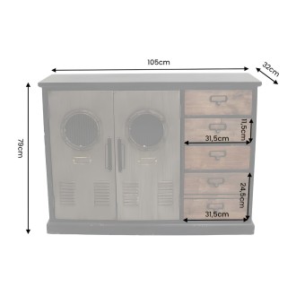Buffet LOCKER dimensions
