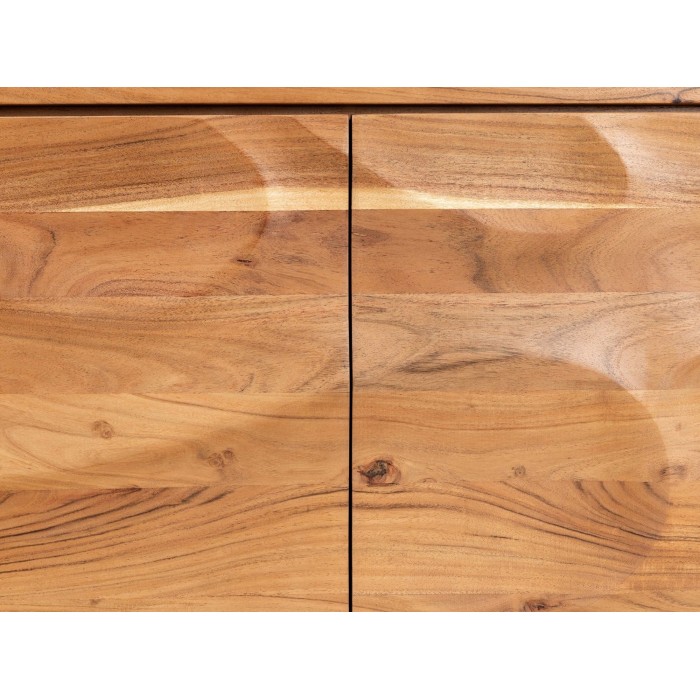 Zoom sur la façade du buffet SONORA 160cm en acacia marron