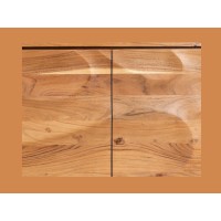 Zoom sur la façade du buffet SONORA 160cm en acacia marron