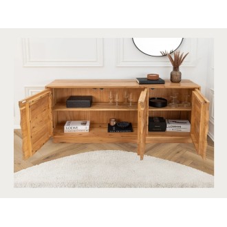 Buffet SONORA 160cm en acacia marron ouvert
