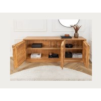 Buffet SONORA 160cm en acacia marron ouvert
