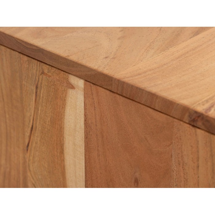 Zoom sur le haut du buffet SONORA 160cm en acacia marron