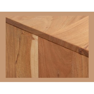 Zoom sur le haut du buffet SONORA 160cm en acacia marron