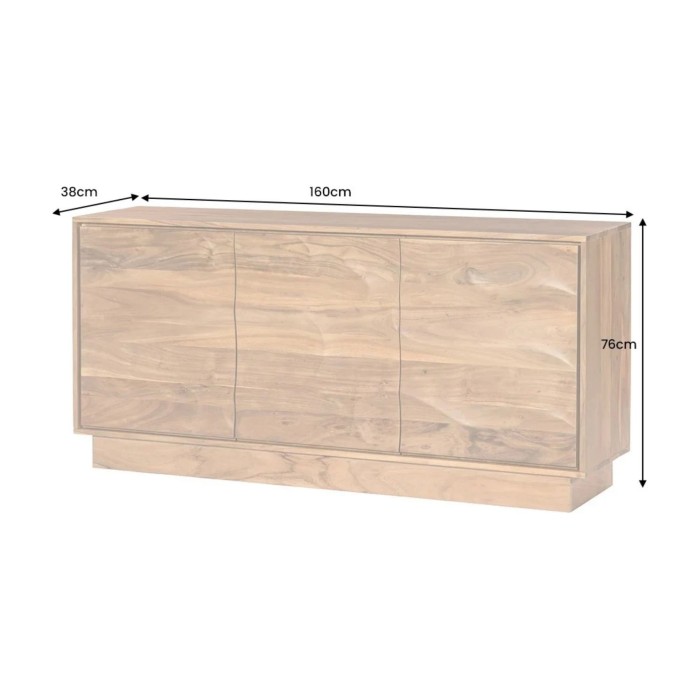 Buffet SONORA 160cm en acacia marron dimensions