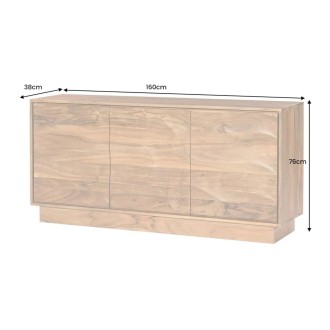 Buffet SONORA 160cm en acacia marron dimensions