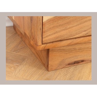 Zoom sur le pied du buffet SONORA 160cm en acacia marron