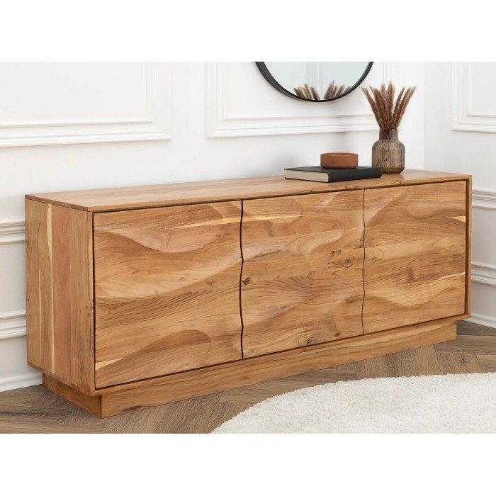 Buffet SONORA 160cm en acacia marron mis en situation