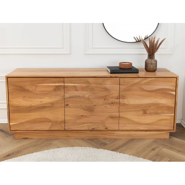 Buffet SONORA 160cm en acacia marron vu de face