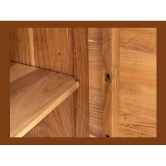Zoom sur l'une des étagères intérieures du buffet SONORA 160cm en acacia marron