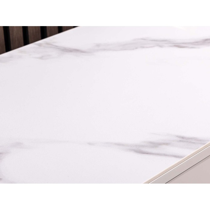 Zoom sur le plateau du buffet 180cm MIYA blanc