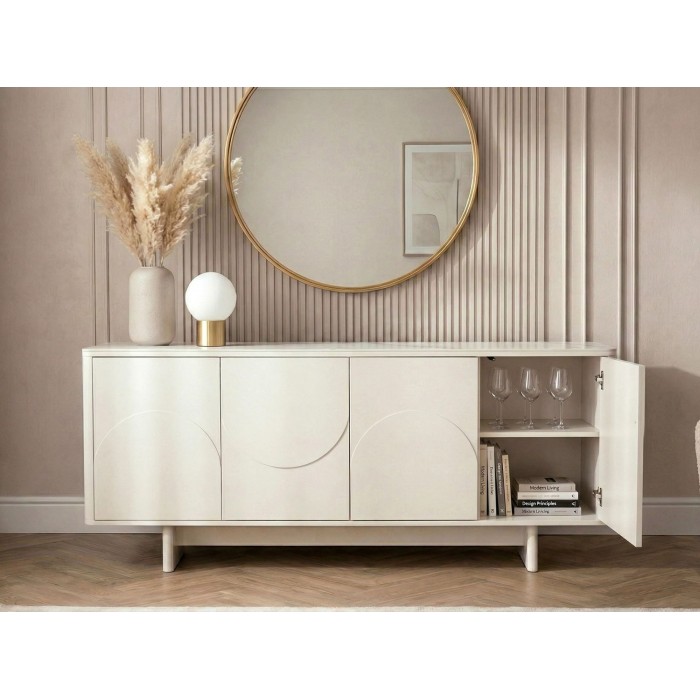 Buffet 180cm MIYA blanc partiellement ouvert