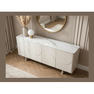 Buffet 180cm MIYA blanc vu de côté de haut