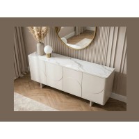 Buffet 180cm MIYA blanc vu de côté de haut