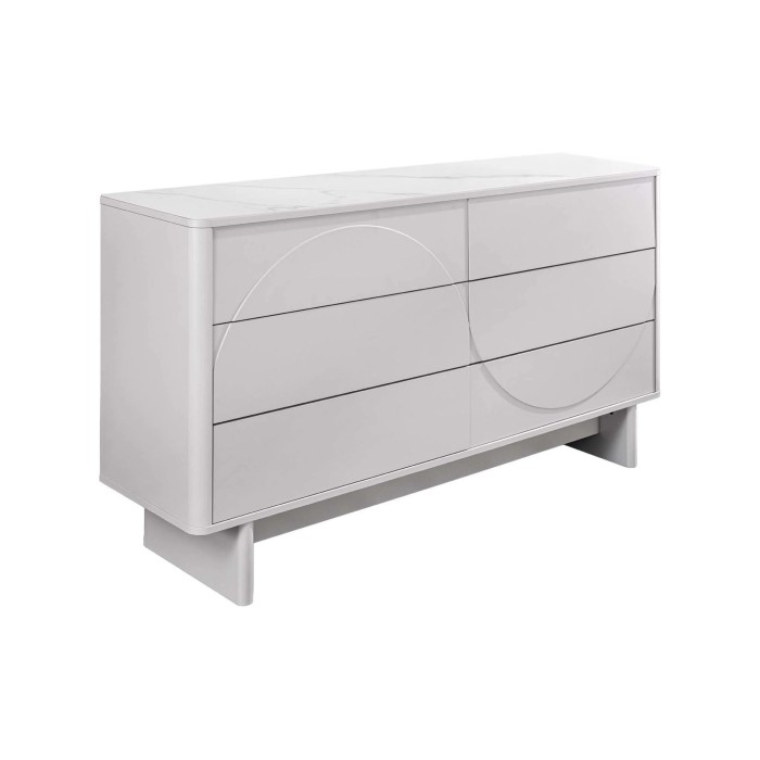 Buffet MIYA 150cm blanc et marbre