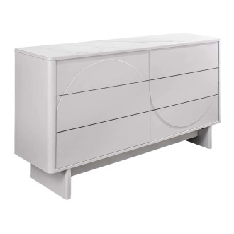 Buffet MIYA 150cm blanc et marbre