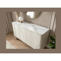 Buffet MIYA 150cm blanc et marbre vu de haut