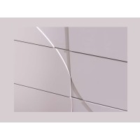 Zoom sur la façade du buffet MIYA 150cm blanc et marbre