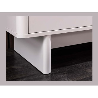 Zoom sur l'un des pieds du buffet MIYA 150cm blanc et marbre