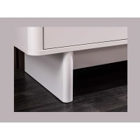 Zoom sur l'un des pieds du buffet MIYA 150cm blanc et marbre