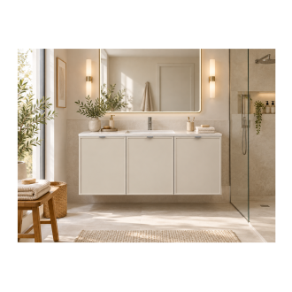 Meuble sous vasque BRAZZA – 3 portes – Coloris marron congo – 120 cm