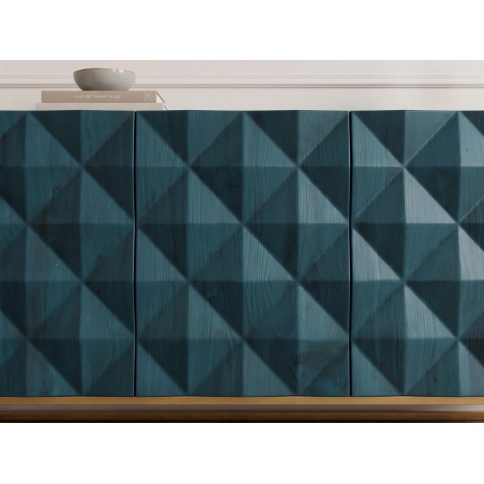 Zoom sur la façade du buffet TERRAKAN turquoise