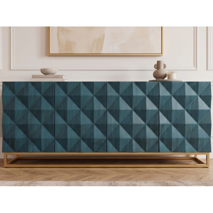Buffet TERRAKAN turquoise vu de face