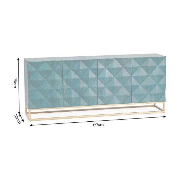 Buffet TERRAKAN turquoise dimensions